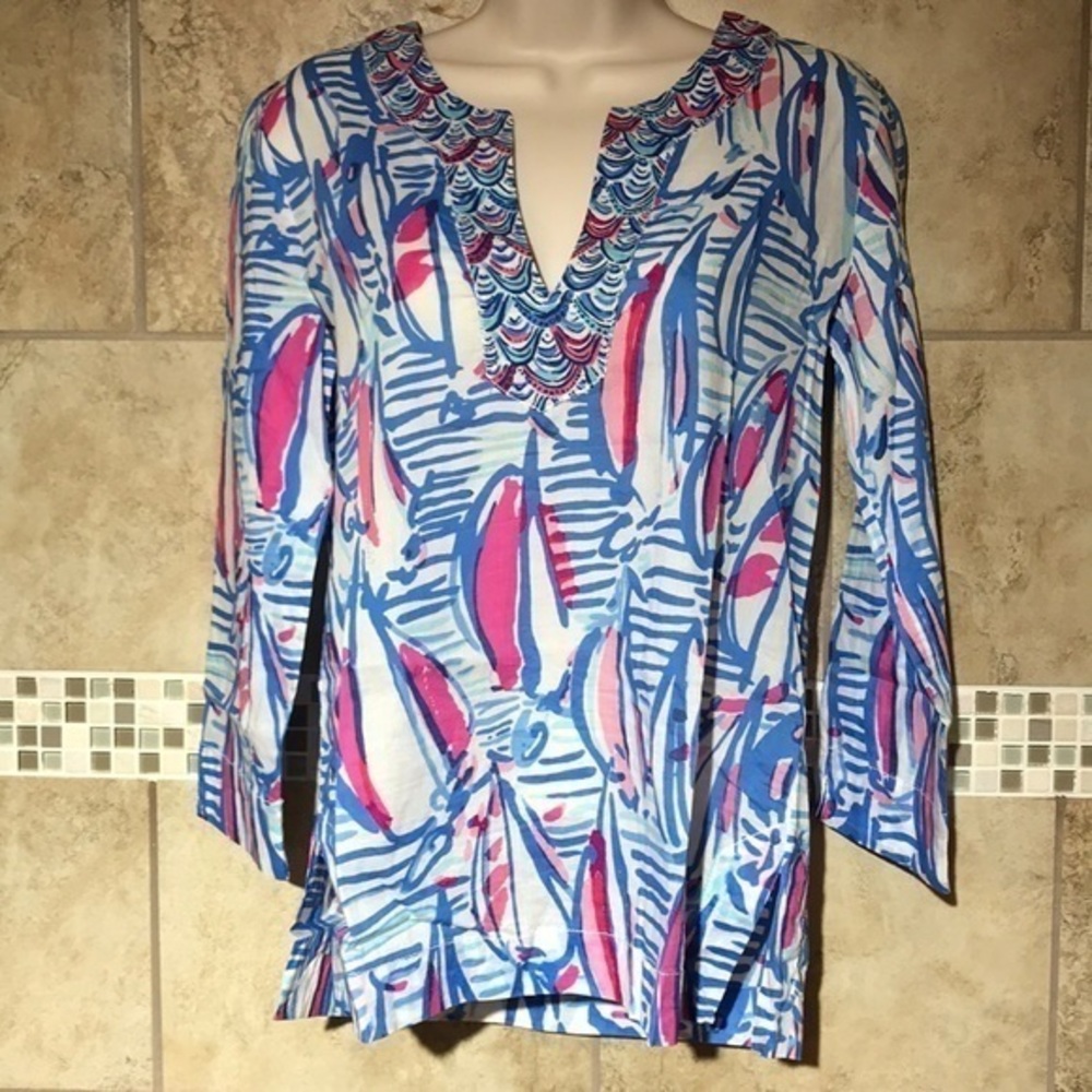 Lilly Pulitzer Amelia Tunic XS Red Right Return